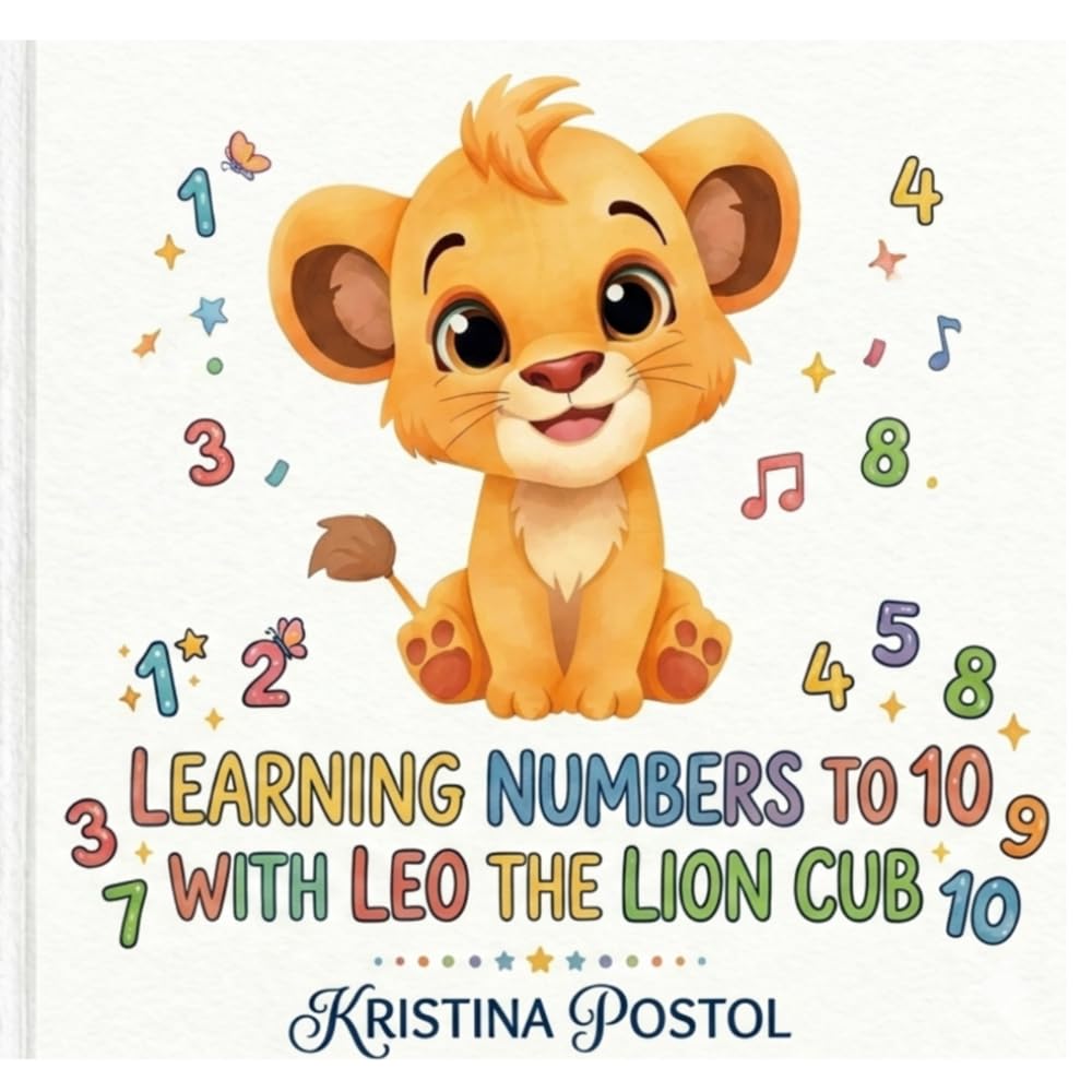 Learning Numbers to 10 with Leo the Lion Cub: A Fun Watercolor Counting Book for Toddlers and Preschoolers