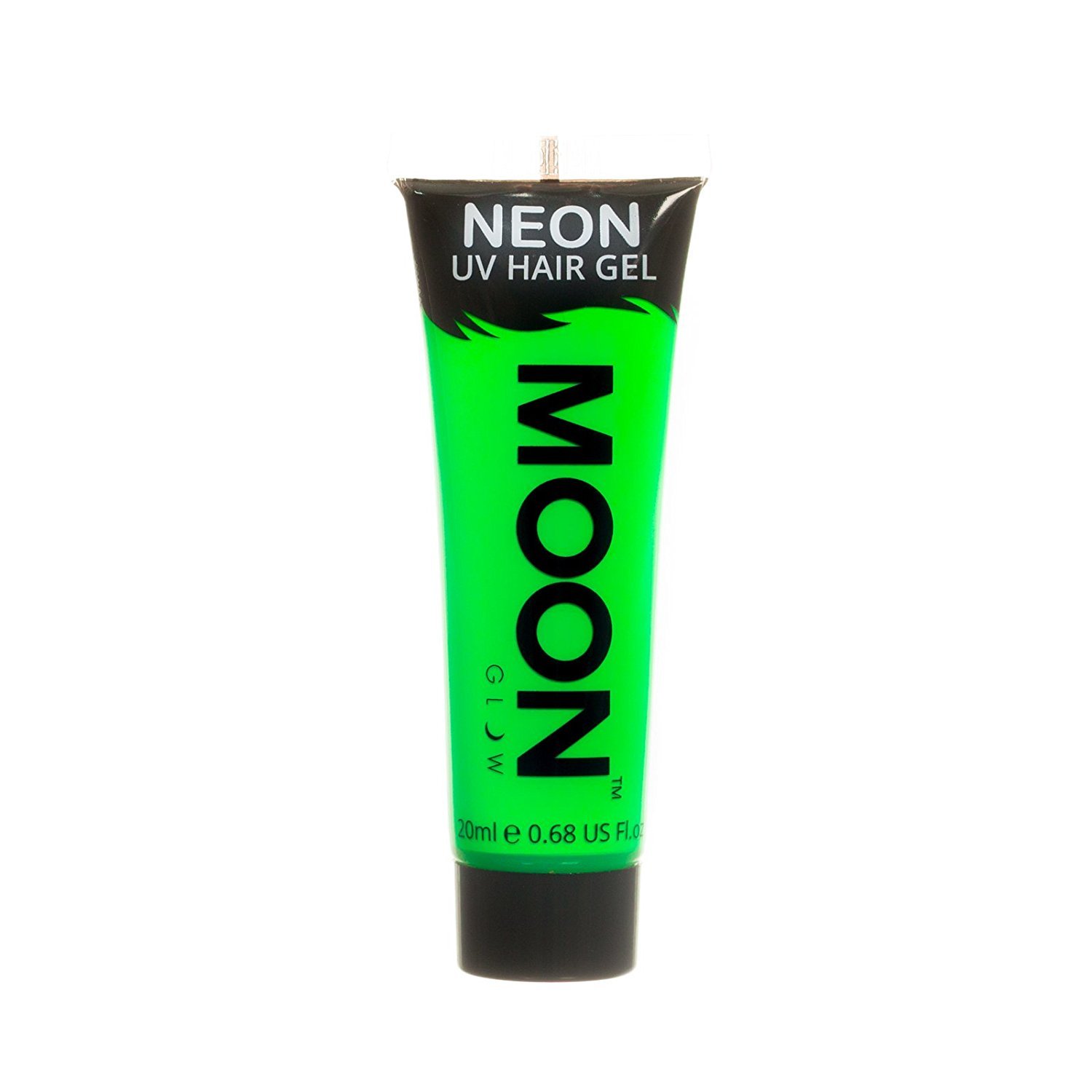 Moon Glow Smiffys Intense Neon UV Hair Gel, Green, M6547, 20ml