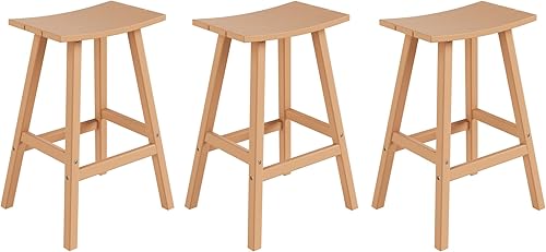 Miniatura 26 de Costaelm Juego de 2 taburetes de bar para todo tipo de clima, 29 pulgadas de altura, taburetes de bar Adirondack de polietileno para patio, terraza,
