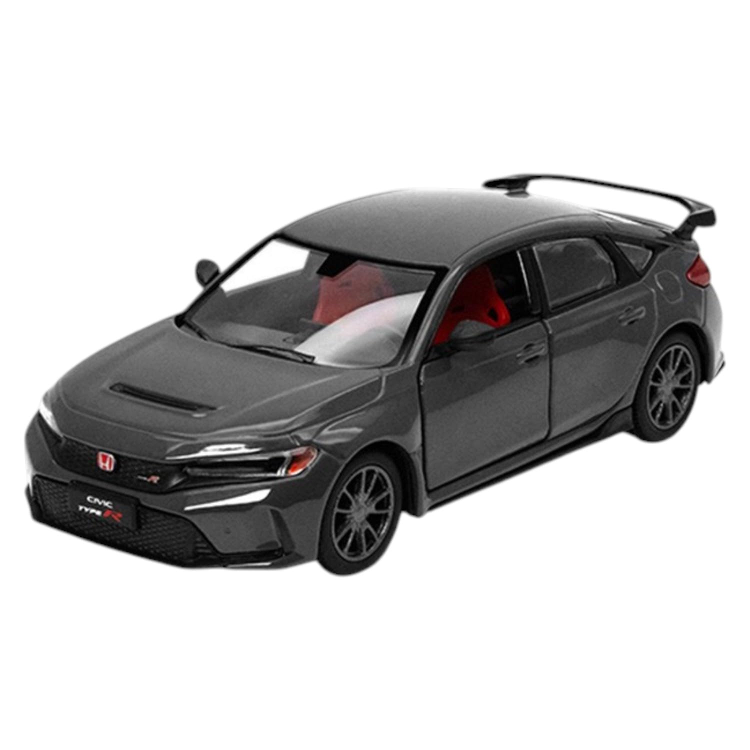 Mayatra's Civic Type R Diecast Model Car, Yellow with Red Interior, 1:32 Scale, Sports Spoiler, Metal (Black_Civic_Type_R)