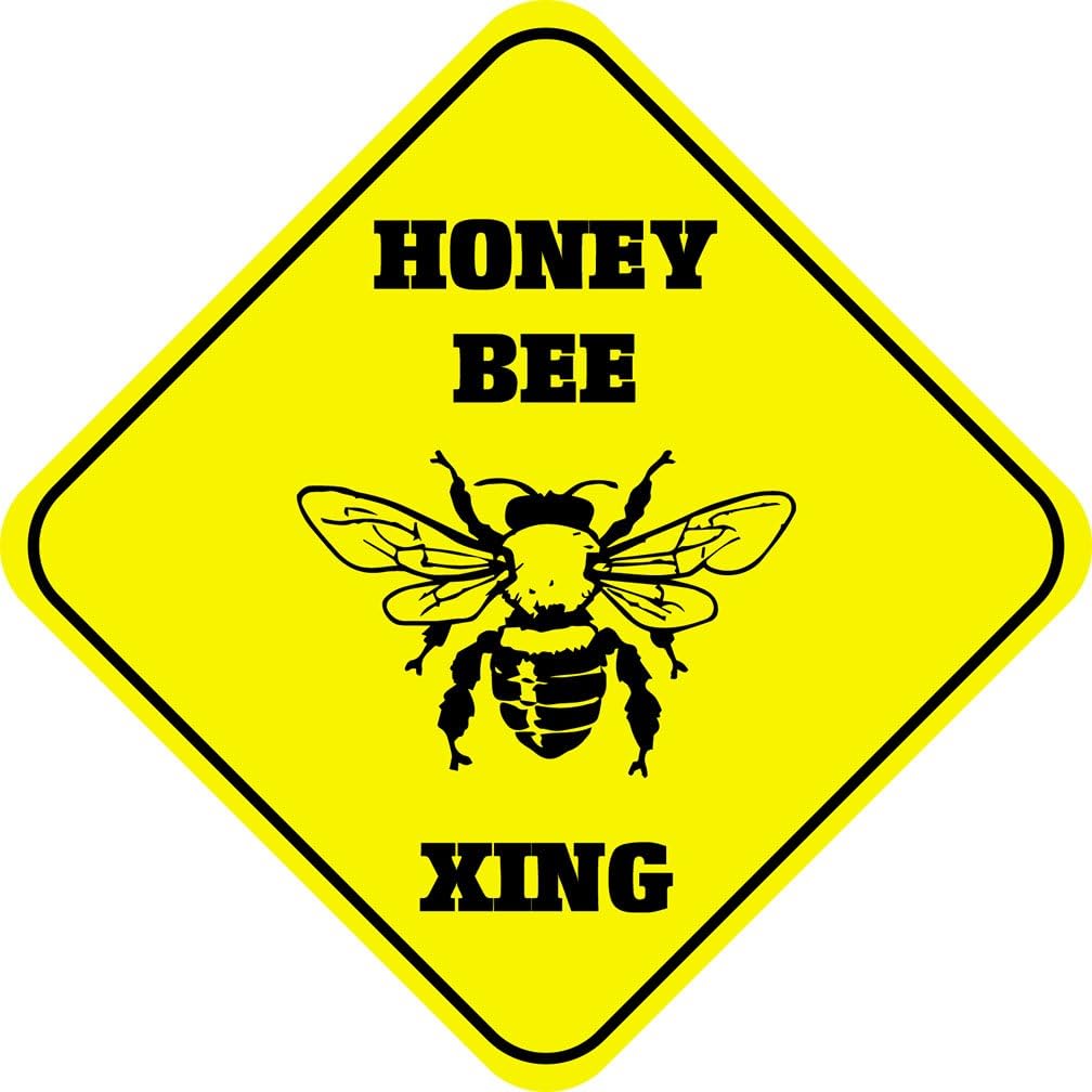 Fastasticdeals Honey Bee Crossing Funny Metal Aluminum Novelty Sign