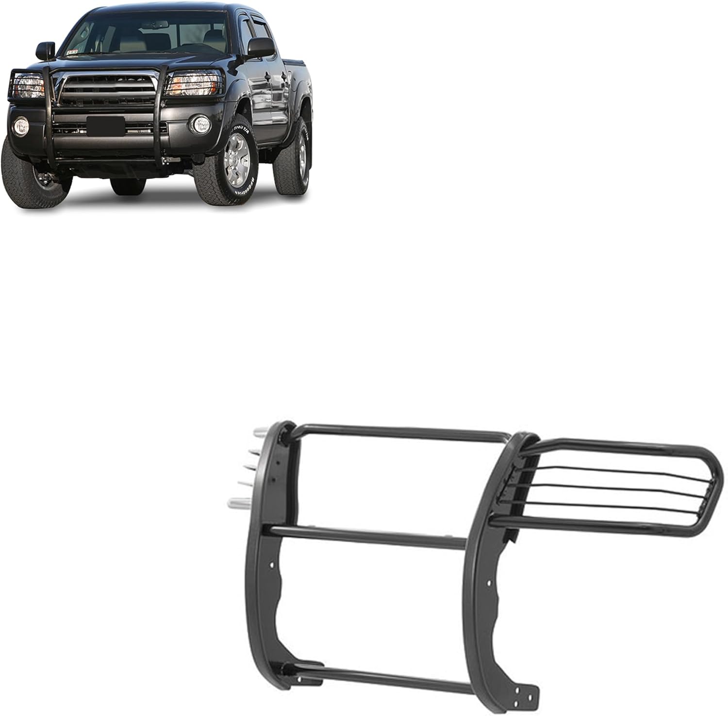 Black Horse Grille Brush Bumper Guard Modular Black Compatible with 2005-2015 Toyota Tacoma-17A096400MA