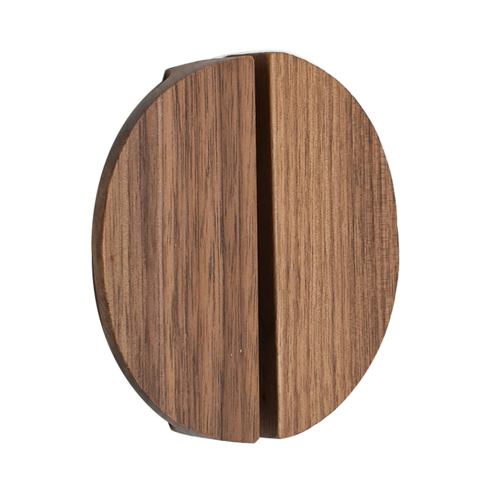 Dswzlqdxb Walnut 2 Pieces Wooden Handle Drawer Pulls Half Circle Cabinet Knobs Decorative Semi Circle Door Knobs Cupboard Handle Door Levers For Wardrobe,Book Cabinet,With Screws (Walnut)