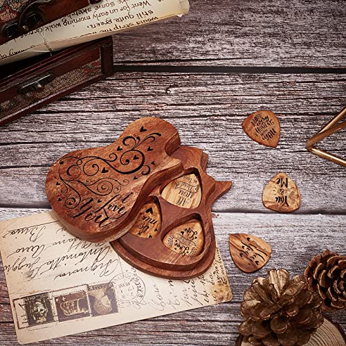 SUPERDANT Support de Boîte de Sélection de Guitare en Bois Je t’aime Conteneur en Bois Étui de Sélection de Forme de… - Les Beatles, Paul McCartney, John Lennon, RIngo Starr, George Harrison SUPERDANT Support de Boîte de Sélection de Guitare en Bois Je t'aime Conteneur en Bois Étui de Sélection de Forme de… – Image 5