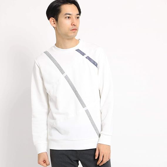 Amazon ザ ショップ ティーケー メンズ The Shop Tk Mens ベロアラインスウェット オフホワイト 403 03 L トレーナー パーカー 通販