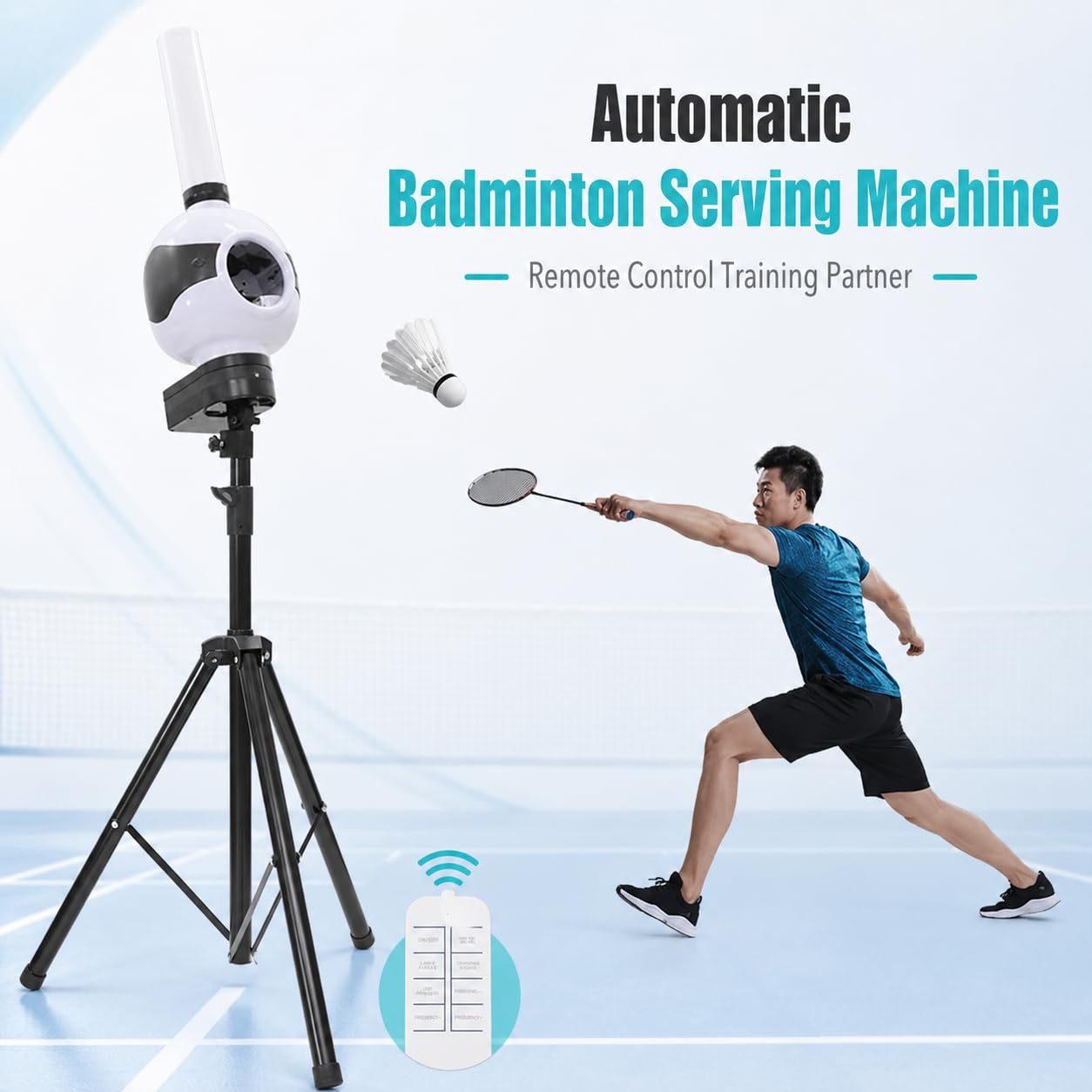 Dispositivo Automatico di Servizio e Lancio per Badminton 2ExtensionTubes[Holdsapprox.40shuttlecocks]