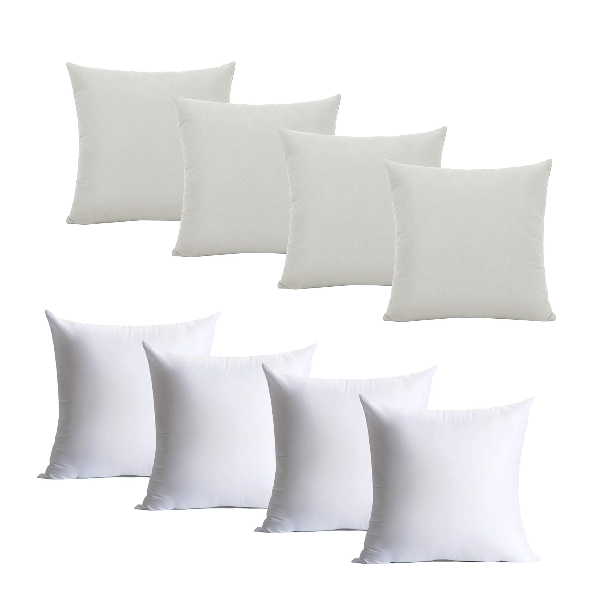 Hafaa White Cushions with Covers Included Pack of 4, 40 x 40 cm Soft Microfiber Cushions, Decorative Throw Pillows with Hidden Zip Closure for Sofa, Bed, Living Room & Home Décor