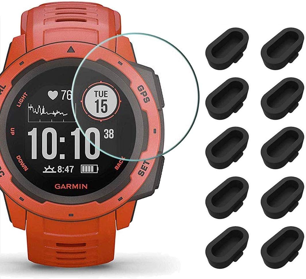 Miimall [10+2 Pack] Compatible for Garmin Instinct Screen Protector and Charger Port Protector