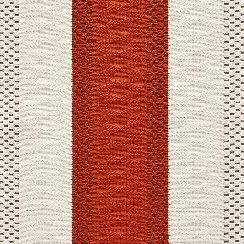 Image of ZeeMart Macrame Style Bicolor Stitching Table Runner, 14 x 36 Inch Orange /Ivory, Boho Burnt Orange Table Runners 36 Inches Long, Farmhouse Woven Home Decor