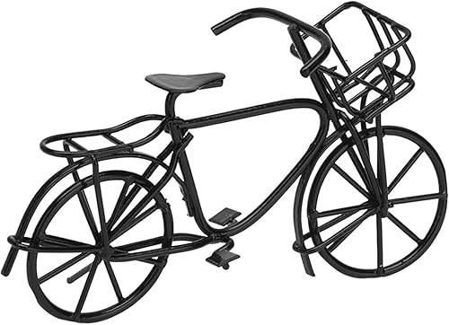 Mini bicicleta de casa de muñecas, bicicleta de metal móvil para muñecas
