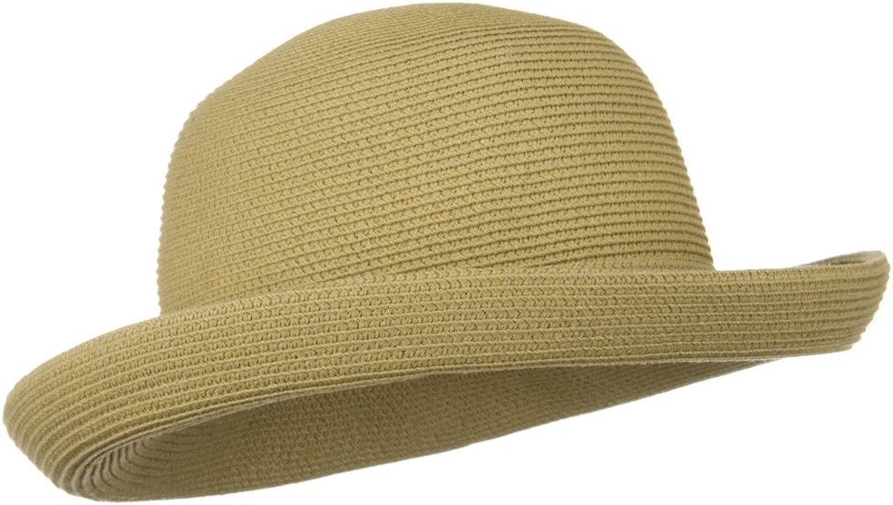 UPF 50+ Cotton Paper Braid Med Kettle Brim Hat - Tan