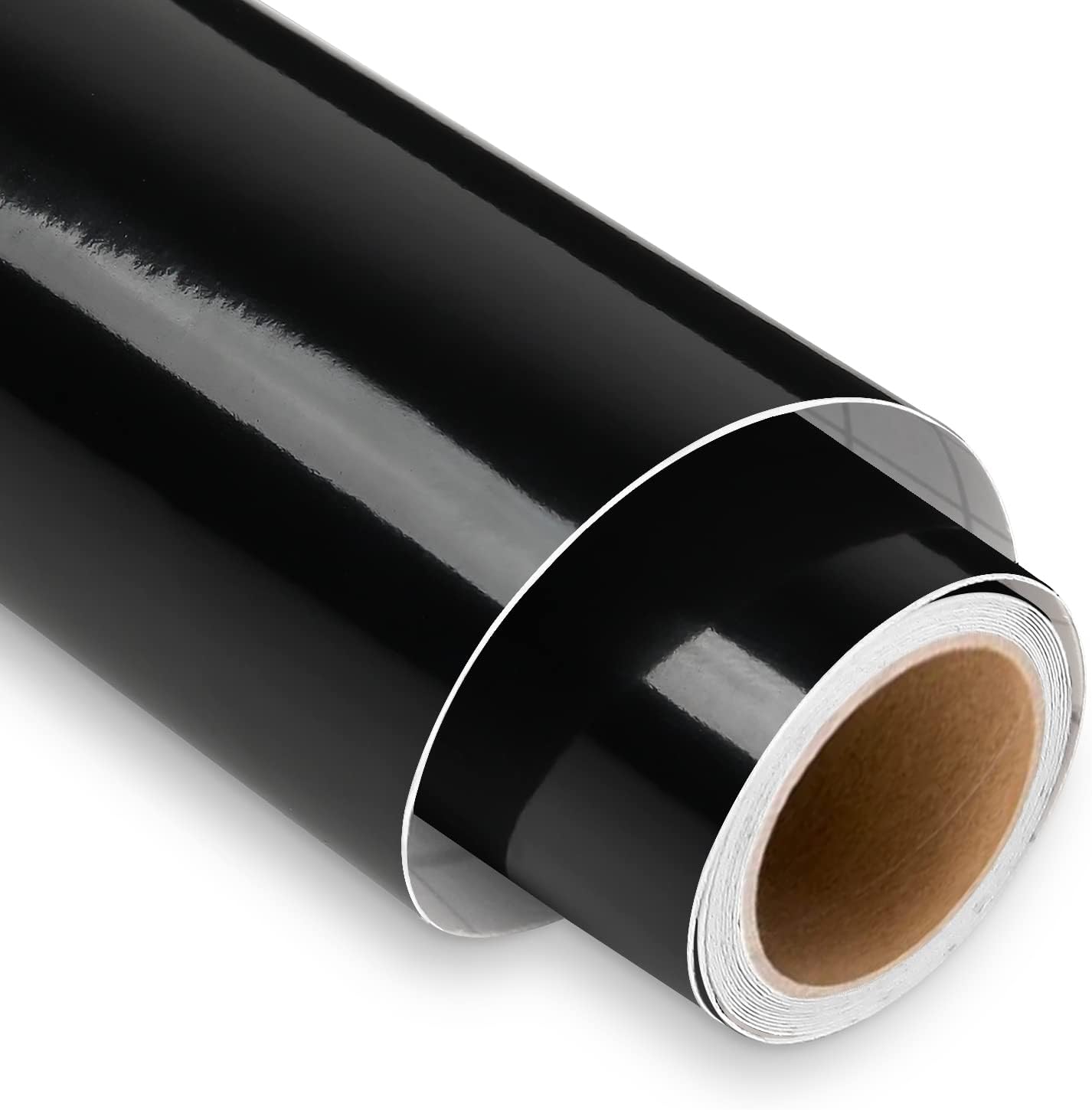 Glossy Black Permanent Vinyl for Cricut - 12" x 5FT Black Vinyl Roll for Cricut, Silhouette Cameo, Outdoor Vinyl Roll for Decor Sticker, Party Decoration