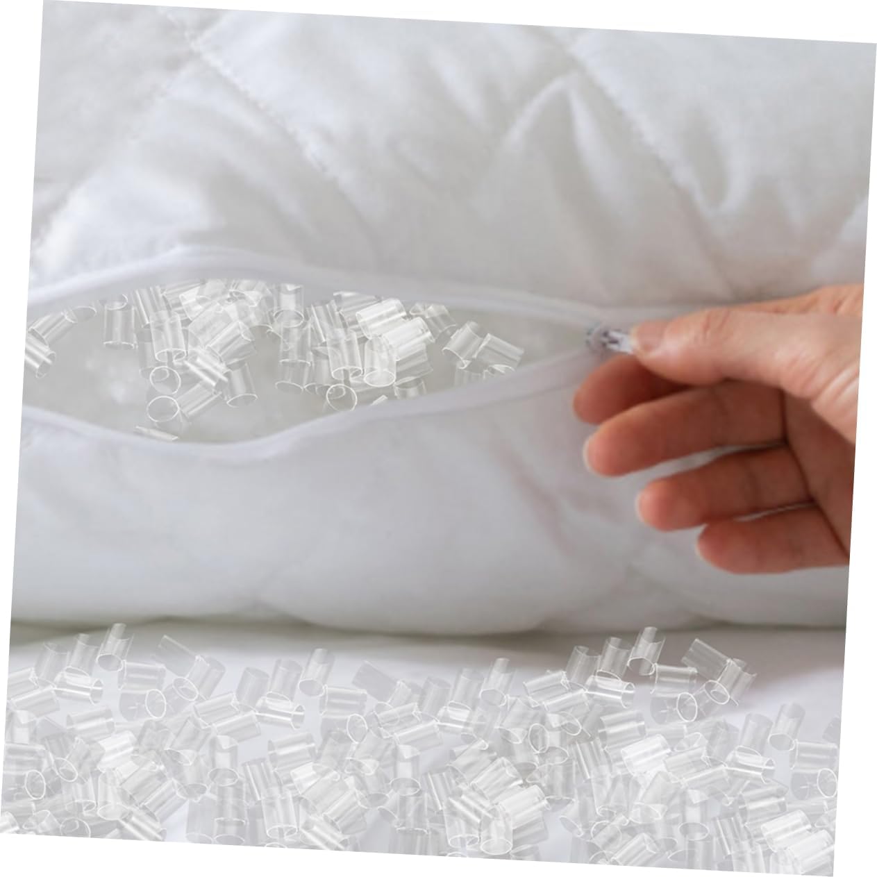 500g Clear Pe Tube Pillow Filling Replacement Elastic and Soft Neck Support Stuffing for Improved Sleep Quality Easy to Clean Pillow Inserts