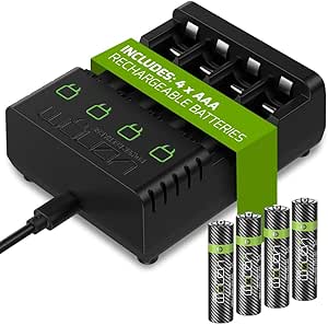 Pack Piles AA Et AAA Rechargeables Venom – 1000 MAh, Avec Station De Charge – Fait En Chine