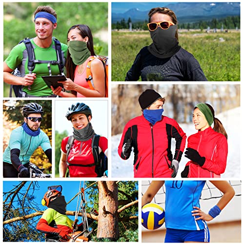 Sureio 80 Pcs Men's Neck Gaiter Bulk Cooling Face Mask for Men Women Summer UV Protection Face Cover Breathable Bandanas (Black,Royal Blue,Dark Grey,Army Green) - Thumbnail 5