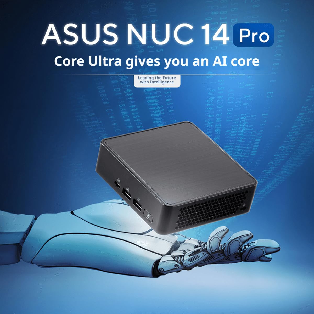Mini PC NUC14 Pro con Intel Core Ultra 5 125H, grafica Intel Arc, supporta fino a 96 GB di RAM DDR5, Dual Thunderbolt 4, display Quad 4K, 2.5G LAN, WiFi6E (Slim, Barebone)