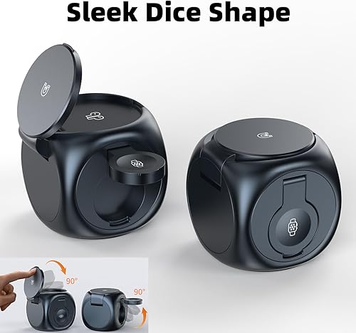 Miniatura 3 de Estación de carga magnética 3 en 1 para dispositivos Apple, soporte de cargador inalámbrico compacto con imán portátil para iPhone 17, 16, 15, 14,