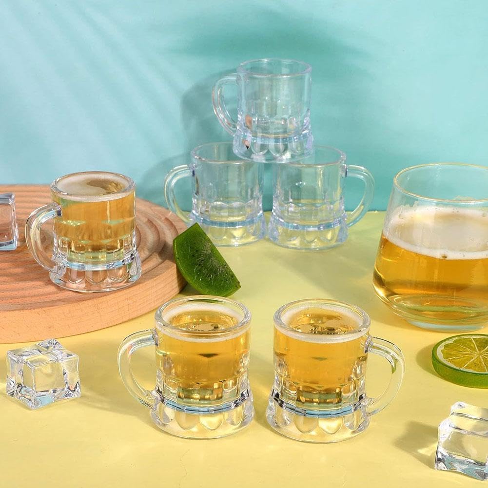Mini boccali da birra in plastica, 28,3 g, bicchieri da