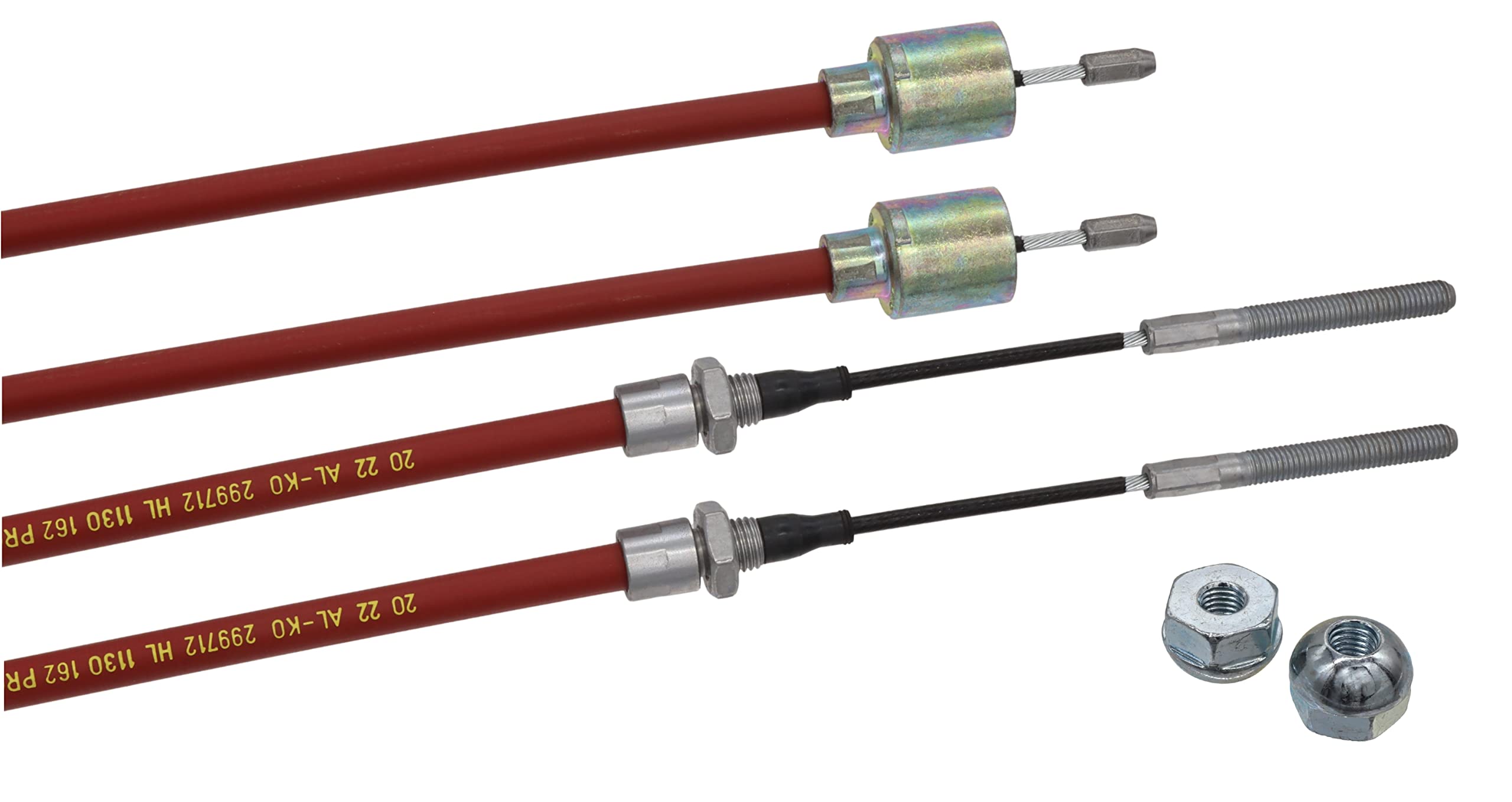 p4U 2X Original al-KO Cavo Freno Longlife Campana con 2 X Dado sferico M8 Guaina Lunghezza: 1430 mm Lunghezza Totale: 1640 mm Freno Alko 299.714 299714