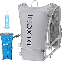 Vista 9 de INOXTO Chaleco de Hidratación para Correr Mochila, Paquete Ligero Aislado con Bolsa de Vejiga de Agua de 1.5L Mochila de Día para Senderismo