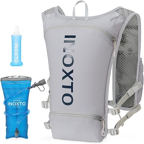 Miniatura 10 de INOXTO Chaleco de Hidratación para Correr Mochila, Paquete Ligero Aislado con Bolsa de Vejiga de Agua de 1.5L Mochila de Día para Senderismo,