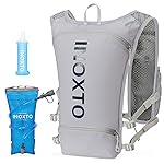 INOXTO Running Hydration Vest Backpack,Lightweight Insulated Pack with 1.5L Water Bladder Bag Daypack for Hiking Trail Running Cycling Race Marathon for Women Men (Gray Dark Blue)