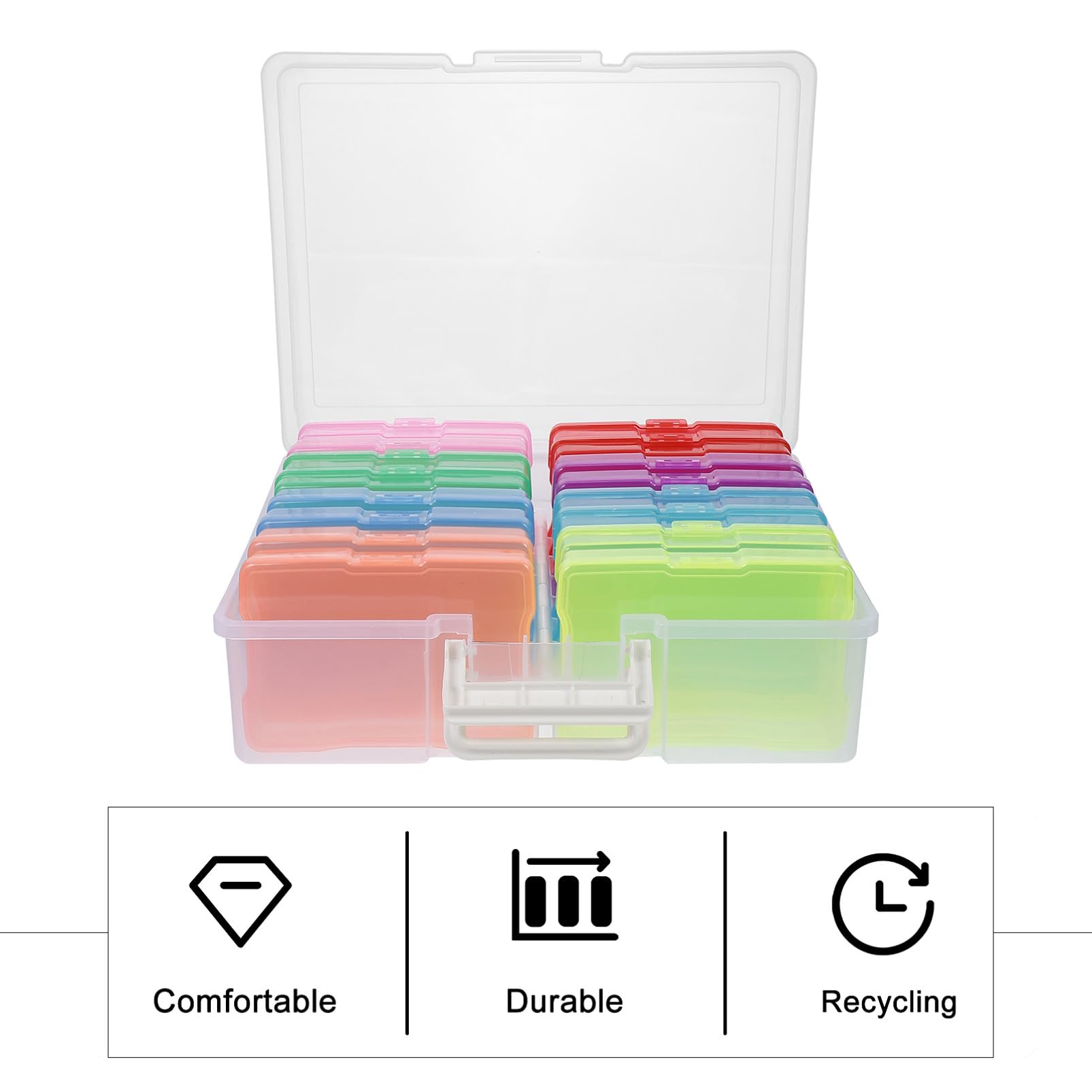 Caja de Manualidades para Fotos 4x6 Pulgadas Capacidad para 2000 Fotos Organizador Portátil de Pp para Almacenar y Guardar en Festivales y Oficina