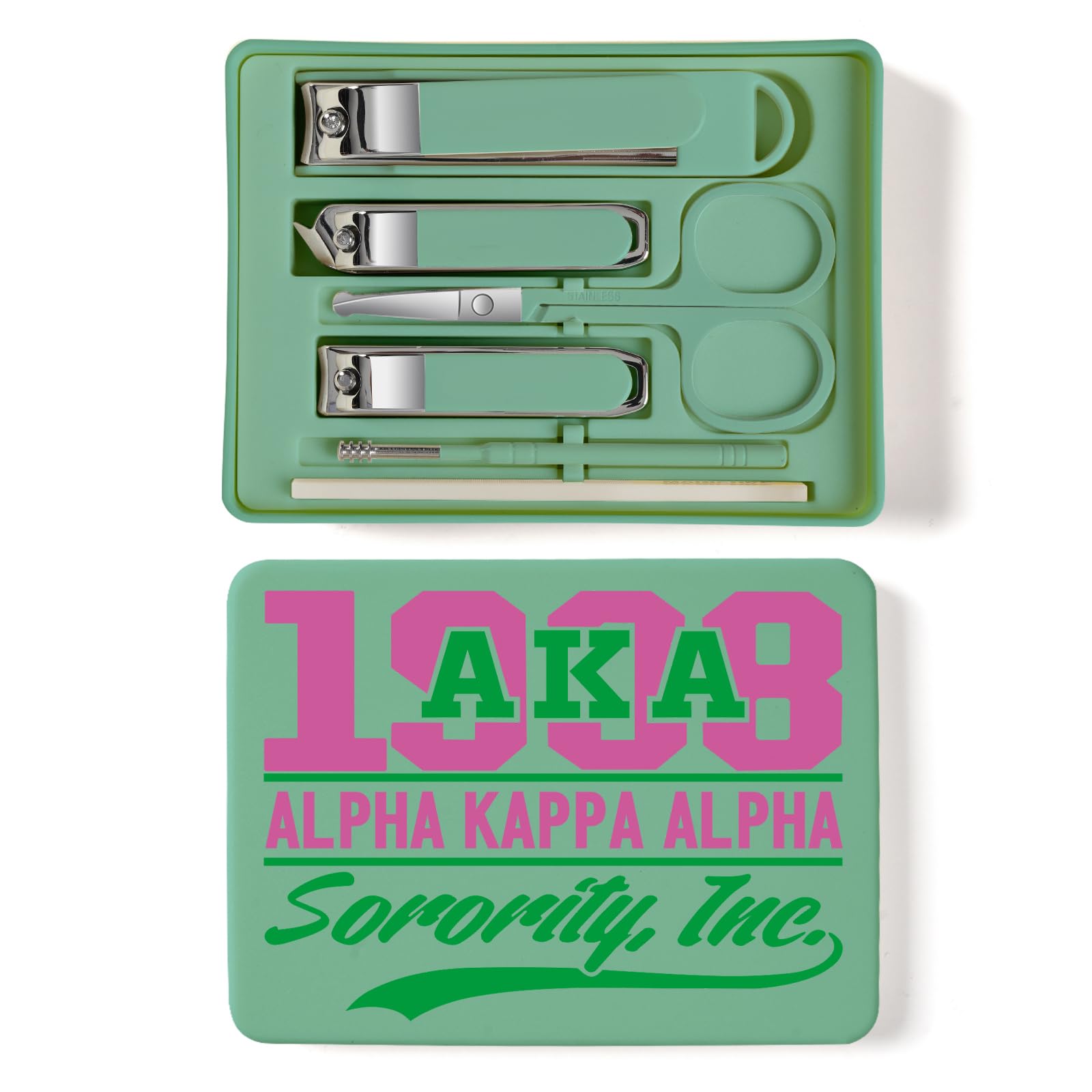 TTJHGYQO Nail Clippers and Beauty Tool Portable Set Nail Clipper Set Manicure Set 6 in 1 AKA Sorority Gifts Suitable for for Women Home, Workplace,