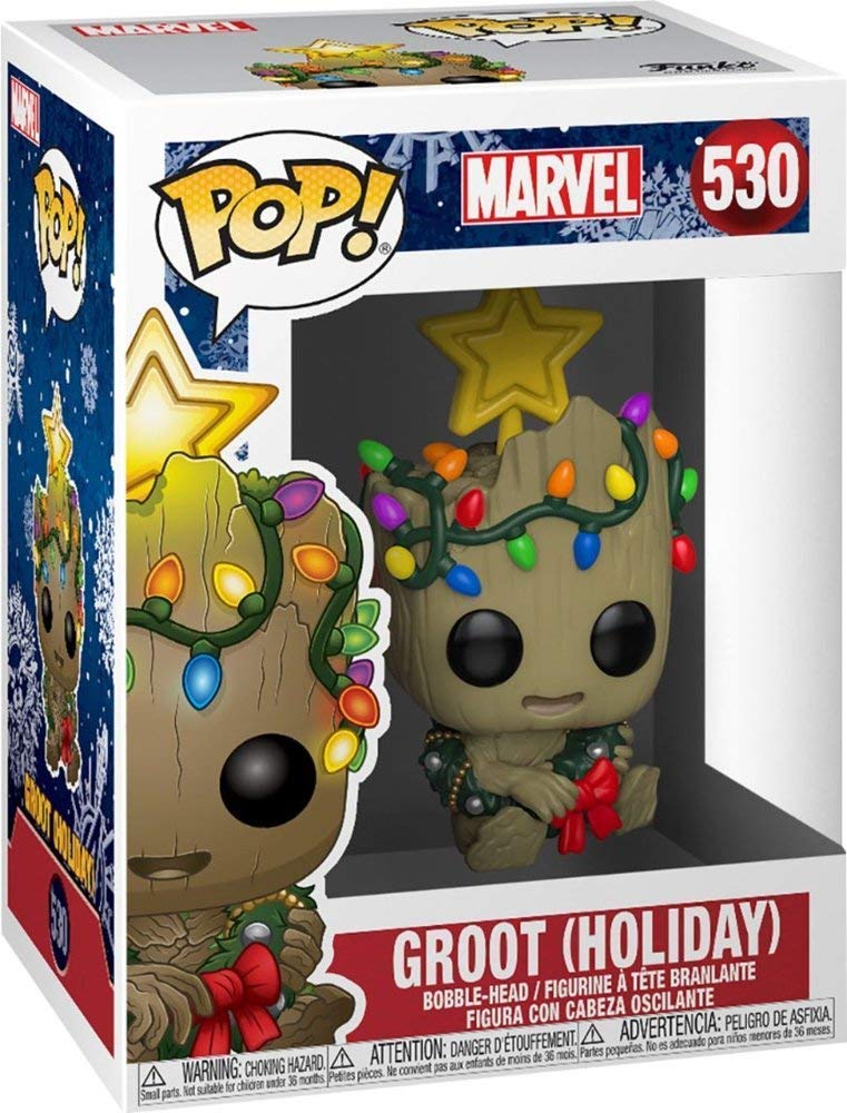 POP Marvel: Holiday, Toddler Groot with Wreath Funko Pop! Vinyl Figure (Bundled with Compatible Pop Box Protector Case) - Image 3