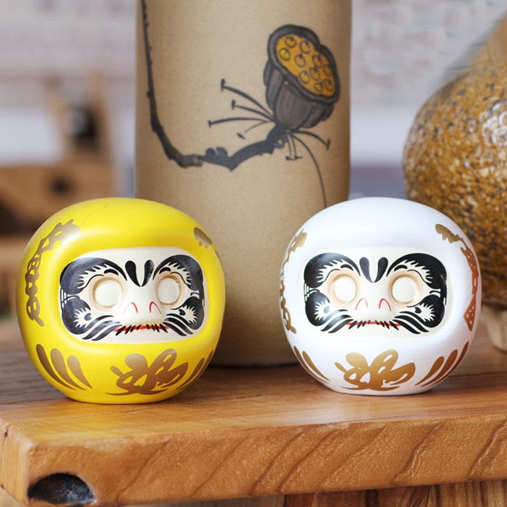 5 Daruma Giapponesi In Ceramica - Portafortuna Tradizionale - Foto 10