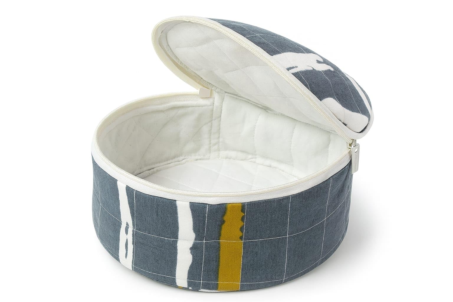 Insulated Muslin Cotton Roti Cover with Zip | Reusable Round Chapati Box for Kitchen | Keeps Roti Fresh and Soft for Hours | Traditional Handmade Bread Storage Pouch (1)-image-14