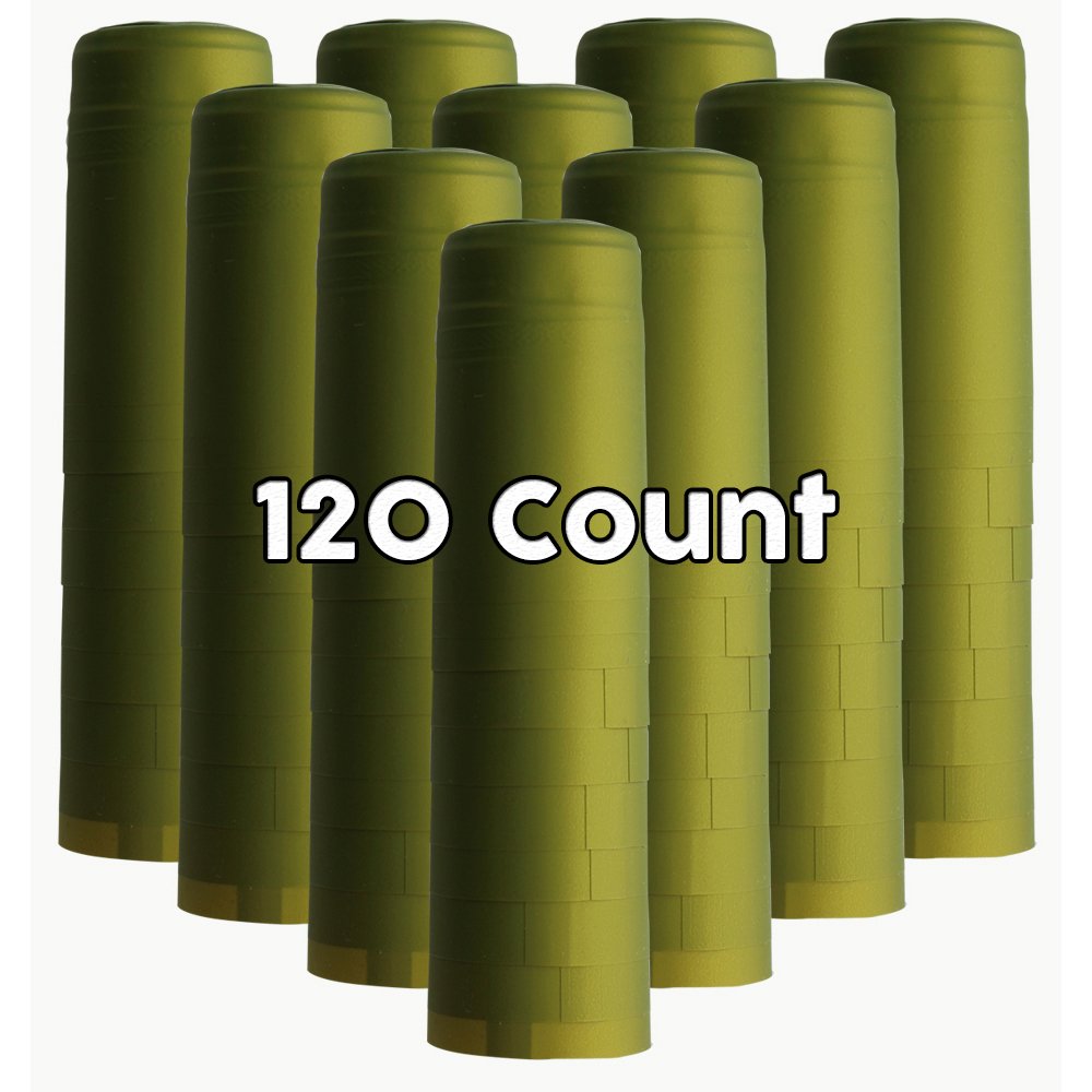PVC Heat Shrink Capsules With Tear Tabs For Wine Bottles - 120 Count (Metallic Lime Green)