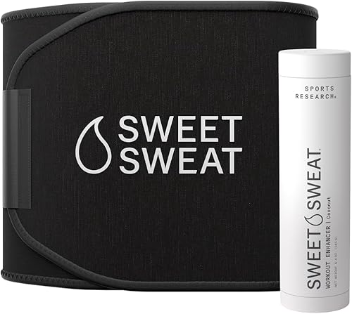 Sports Research® Waist Trimmer Pack - Waist Trimmer Extra Coverage Medium M Size + Workout Enhancer Roll-On Gel Coconut