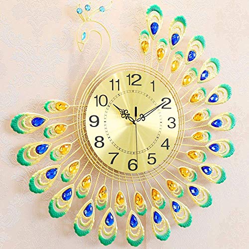 Horloge murale paon silencieuse contre les bruits de tic-tac