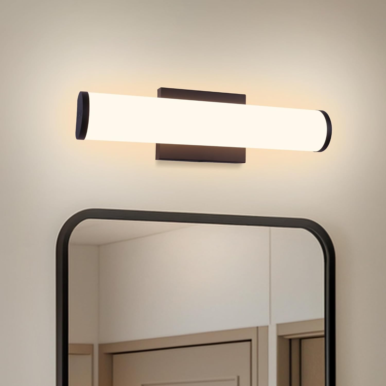 Kalium 16in Modern Wall Sconces, Dimmable Bathroom Vanity Lights, 3000K Warm White LED Indoor Sconces Lighting for Bathroom, Stairs, Living Room, Bedroom. Hardwired.