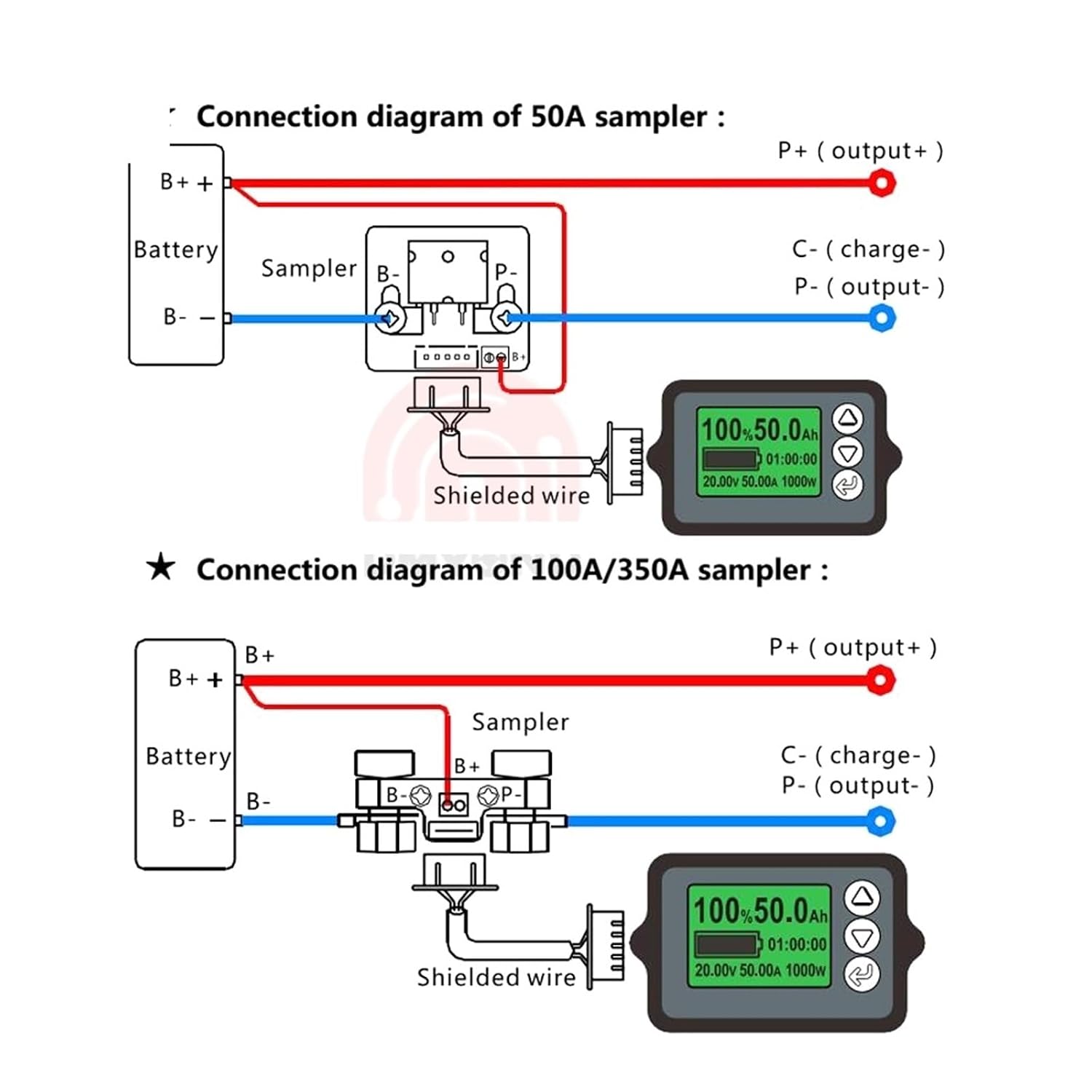 TK15 DC8-80V 50A 100A 350A Coulomb Counter Meter Capacity Tester Coulometer Lithium Indicator Detector(80V 100A)