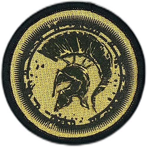 Bestickter Aufnäher – Spartanischer Kampfhelm Design, 5,1x7,5 Cm, Zum Aufbügeln Oder Aufnähen