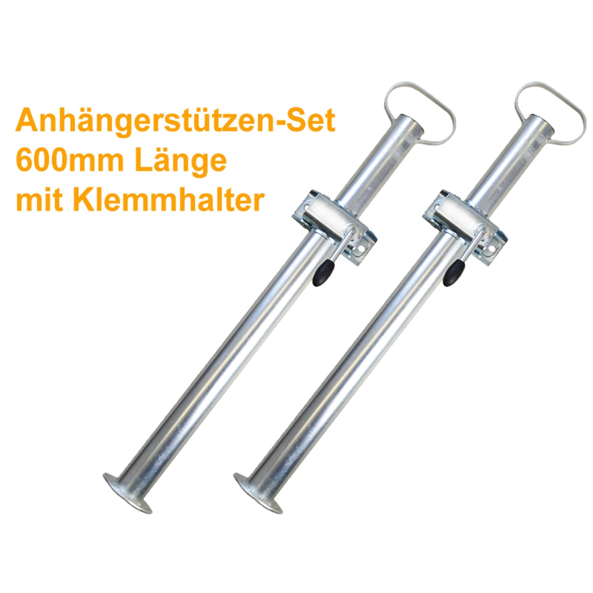 The Drive | 2X Anhänger Stützen mit Klemmhalter für PKW-Anhänger | Stelzfuß | Fallstützen | Anhängerstütze | Länge: 600mm Ø: 48mm