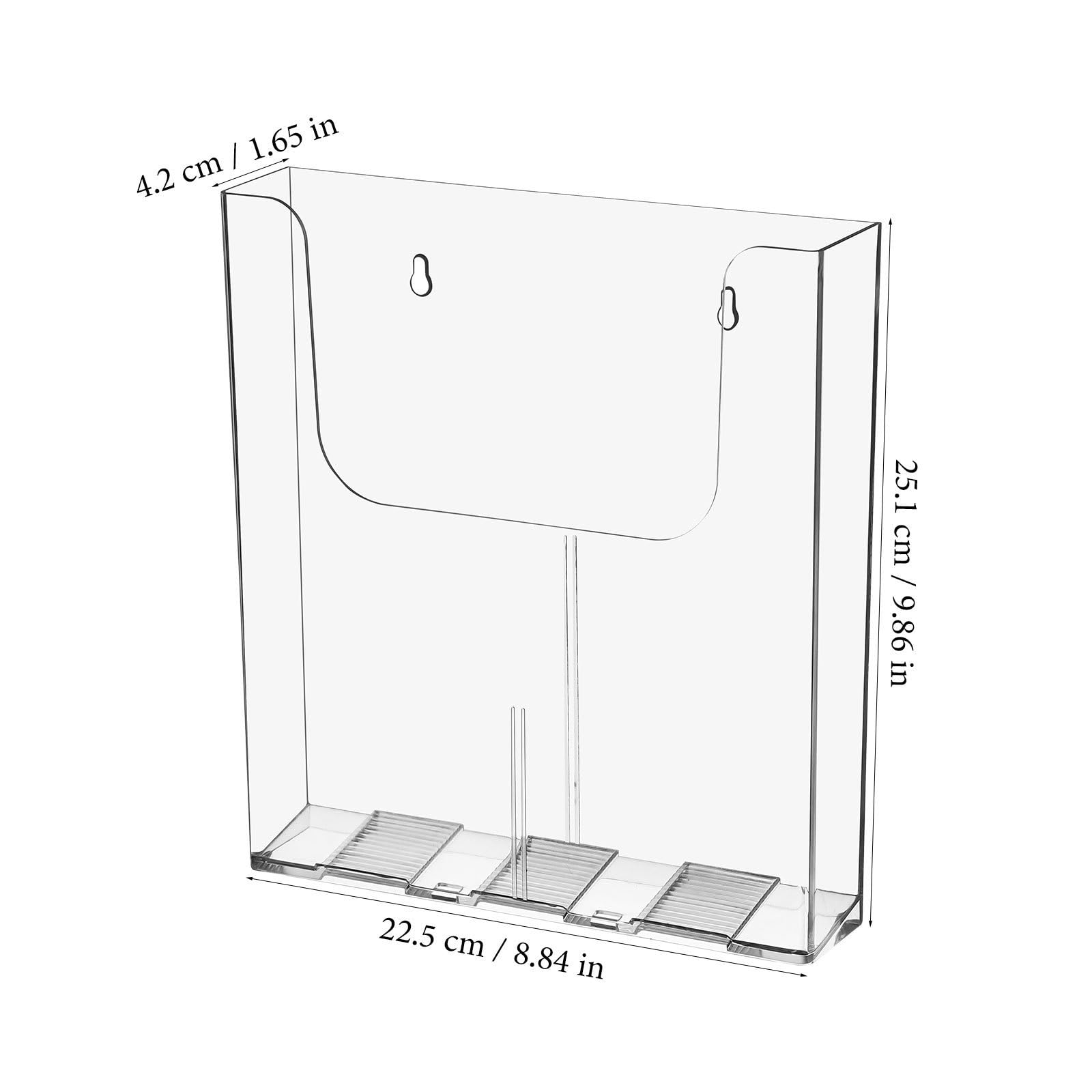 minkissy 2 Piezas Soporte de Pared para Acrílico Transparente Folletos A4