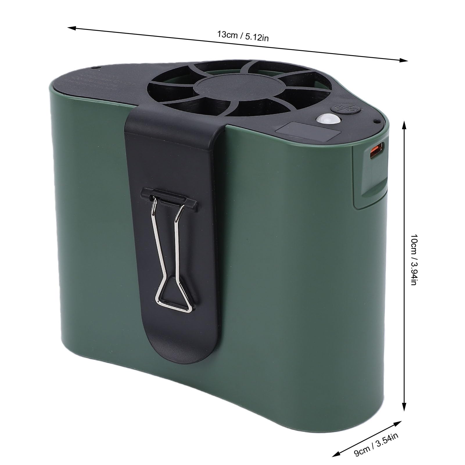 Asixxsix Ventilateur de Taille Portable, 12 000 MAh Rechargeable à Clip sur Ventilateur de Refroidissement Personnel avec Affichage LED 6 Vitesses, de Ceinture Portable Mains (GREEN)