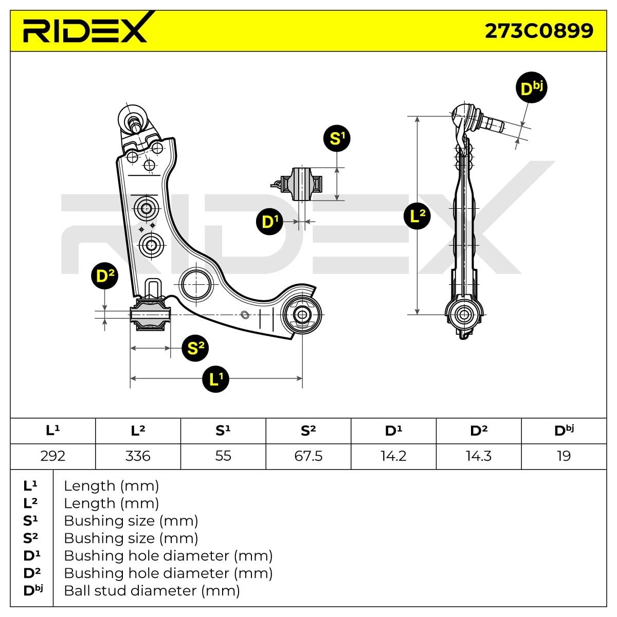 RIDEX 273C0899 Braccio oscillante sospensione ruota Anteriore Destra Compatibilità con ALFA ROMEO GIULIETTA 940