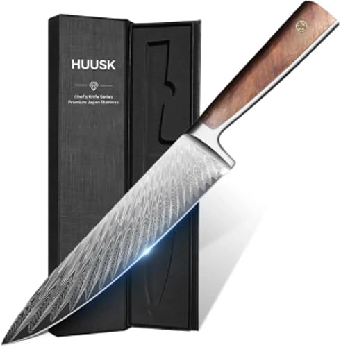 Miniatura 9 de Huusk - Cuchillo Kiritsuke japonés, cuchillo Gyuto, cuchillos de chef japoneses con mango de espiga completa, cuchillos de cocina forjados a mano