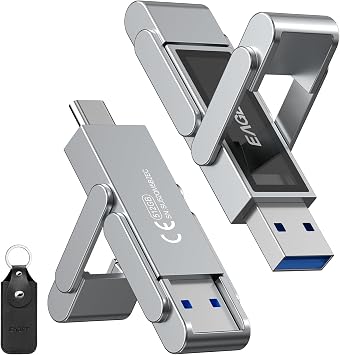 512GB USB C Stick Up to 400MB/s, Fast Dual USB Thumb Flash Drive Type-c + A USB 3.2 Solid State Drive, Metal Design, External SSD USB Memory Stick for iPhone 15/16/17 Android Phone Laptop Tablet Mac