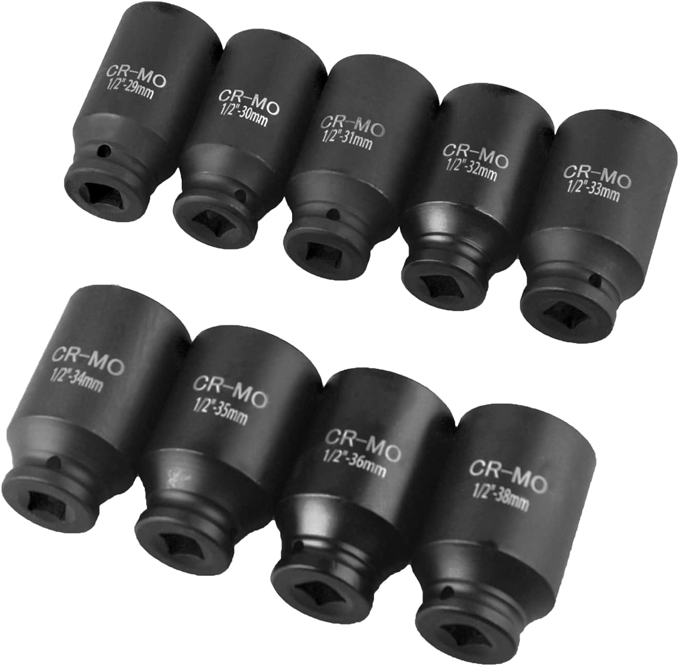 9 Pcs Axle Nut Hub Impact 1/2" Drive Socket 29 30 31 32 33 34 35 36 38mm Socket Set