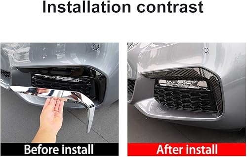 Miniatura 2 de YIWANG Fibra de carbono estilo ABS niebla delantera decoración tiras ajuste para BMW 5 serie G30 530liM 2017 2018 2019 accesorios