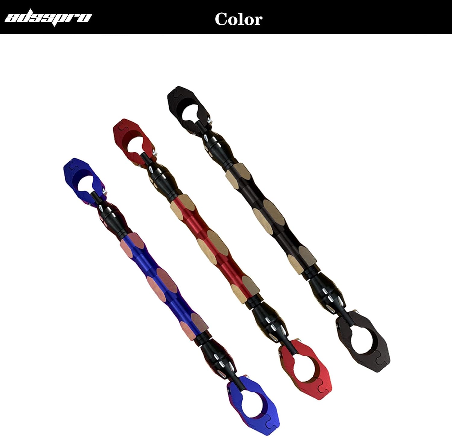 Universal Motorcycle CNC Aluminum 7/8" 22mm Adjustable Handle Bracket Bar Handlebar Balance Crossbar Cross Bar Steering Wheel Strengthen Reinforce Lever For Motorbike pit dirt bike (Red)