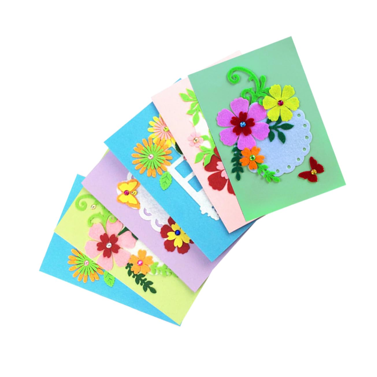 GRIRIW Diy Kits for Boys and Girls 6pcs Greeting Cards Materials Handmade Cards Kit Party Craft Supplies Random Style