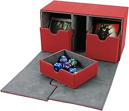 armazenamento cartas baralho, cartão baralho couro, Estojo baralho para coleta cartões magnéticos com mais 200 cartas baralho para presente Puchen