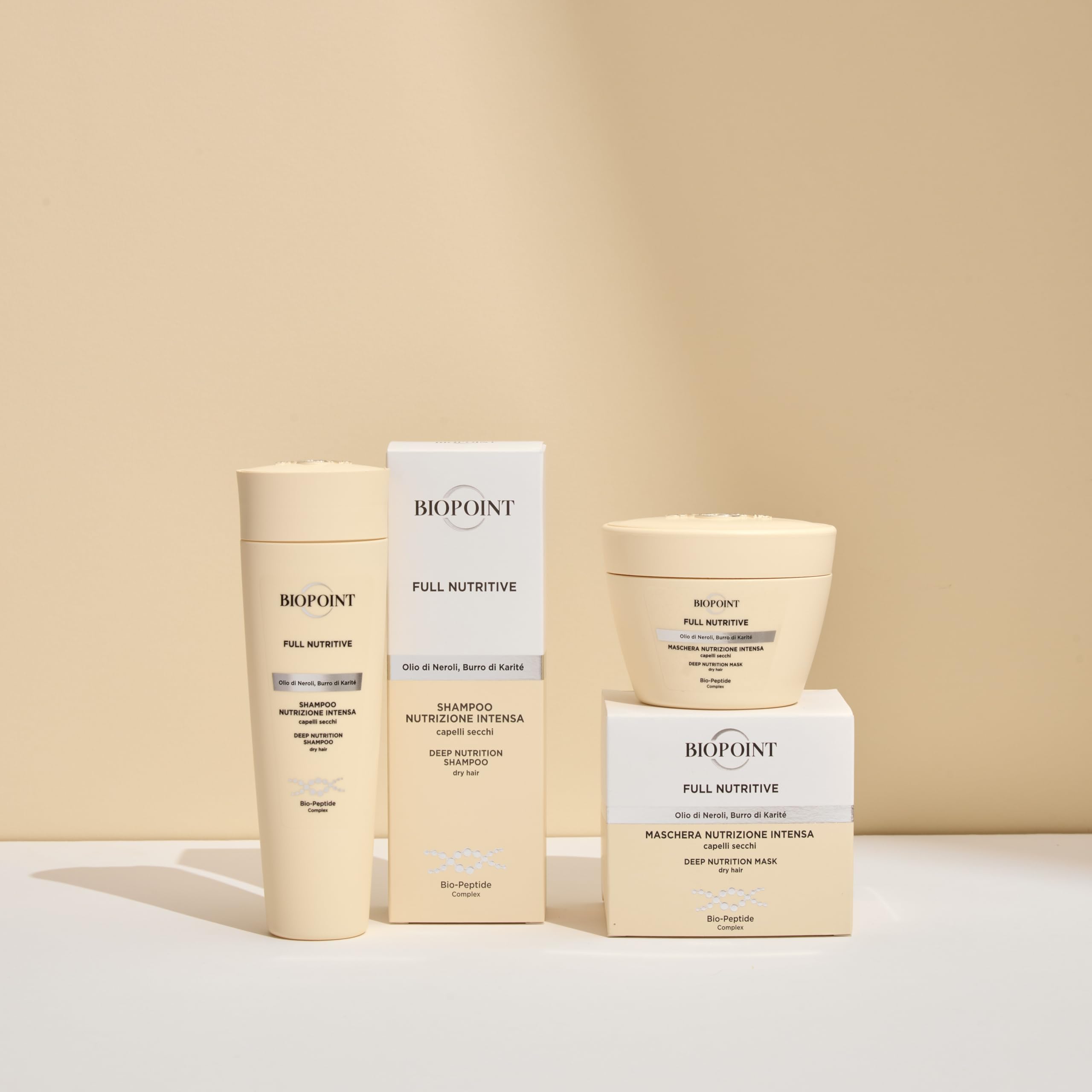 Biopoint Full Nutritive - Maschera Capelli Nutrizione Intensa, Azione Idratante e Rinforzante, Dona Morbidezza e Luminosità al C