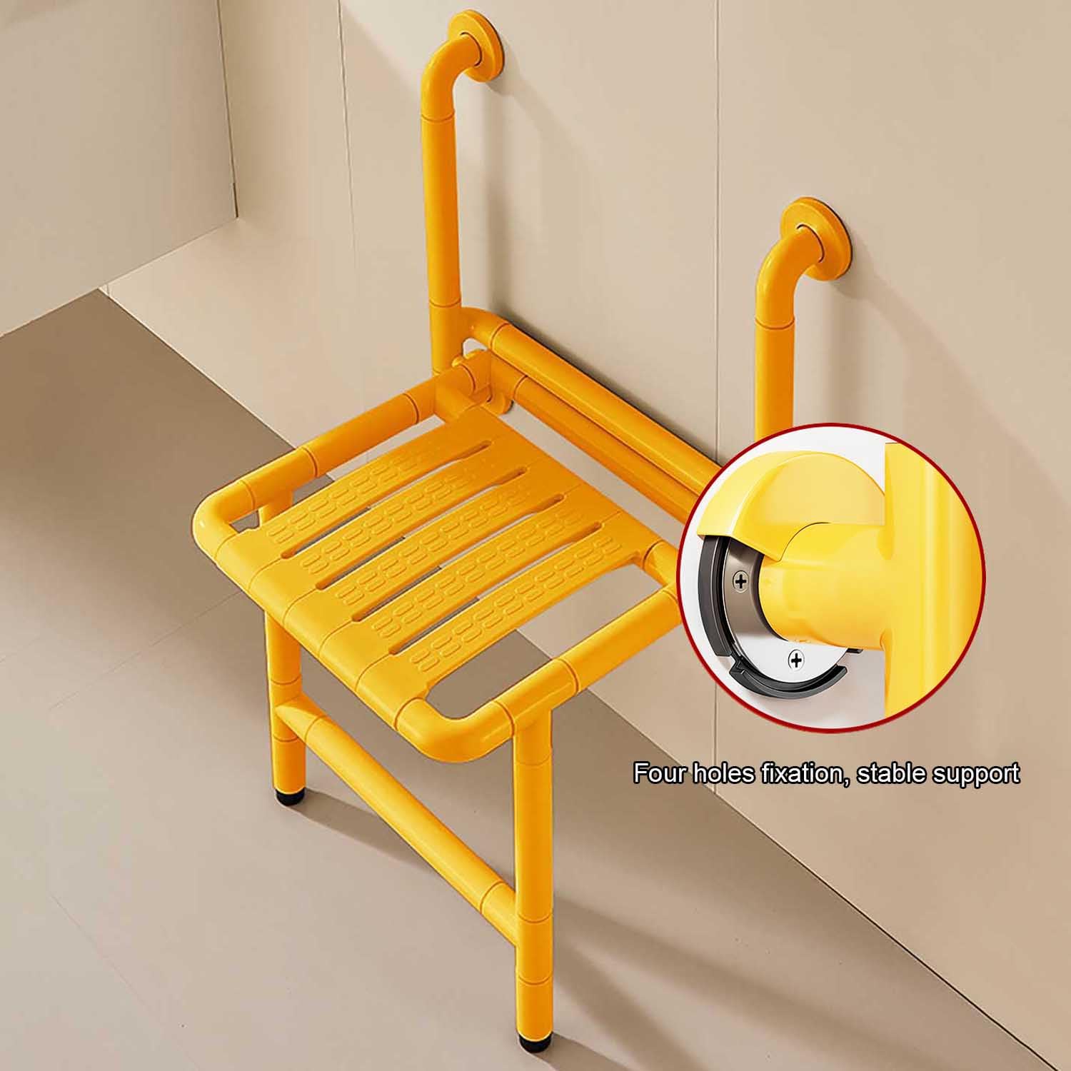 Taburete de Ducha Plegable para Ancianos y Discapacitados | Asiento de Baño Montada en la Pared,Silla de Ducha Antideslizante,Ahorro de Espacio,Luminosa,Acero,Soporta 150 kg